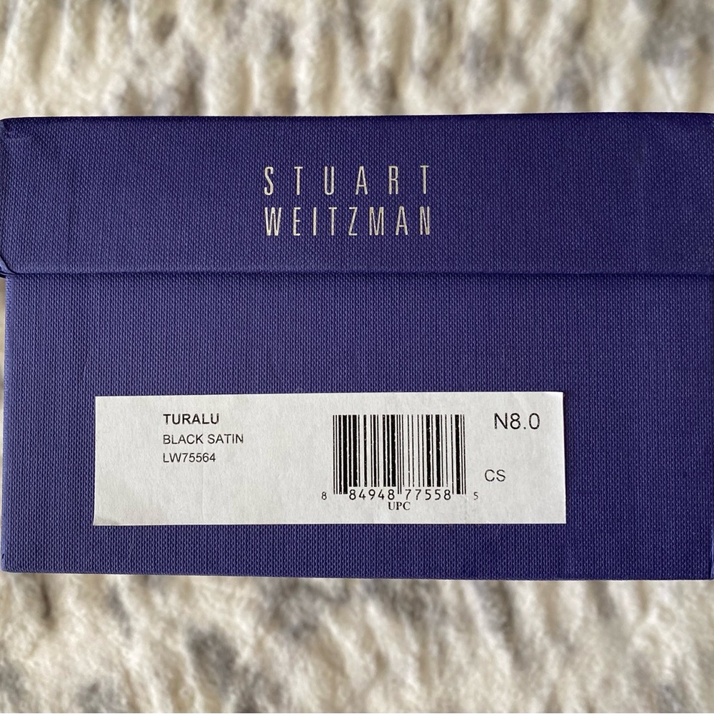 Stuart Weitzman Turku Black Satin Peep Toe Pump - Picture 10 of 10